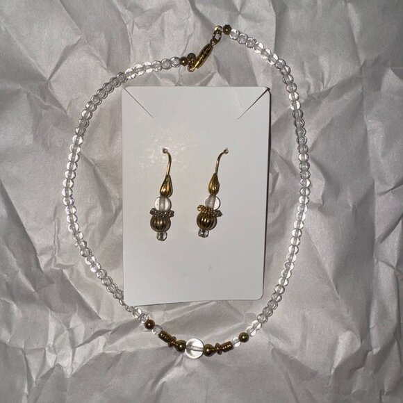 14 3/4" Necklace With Matching Earrings - Picture 1 of 9